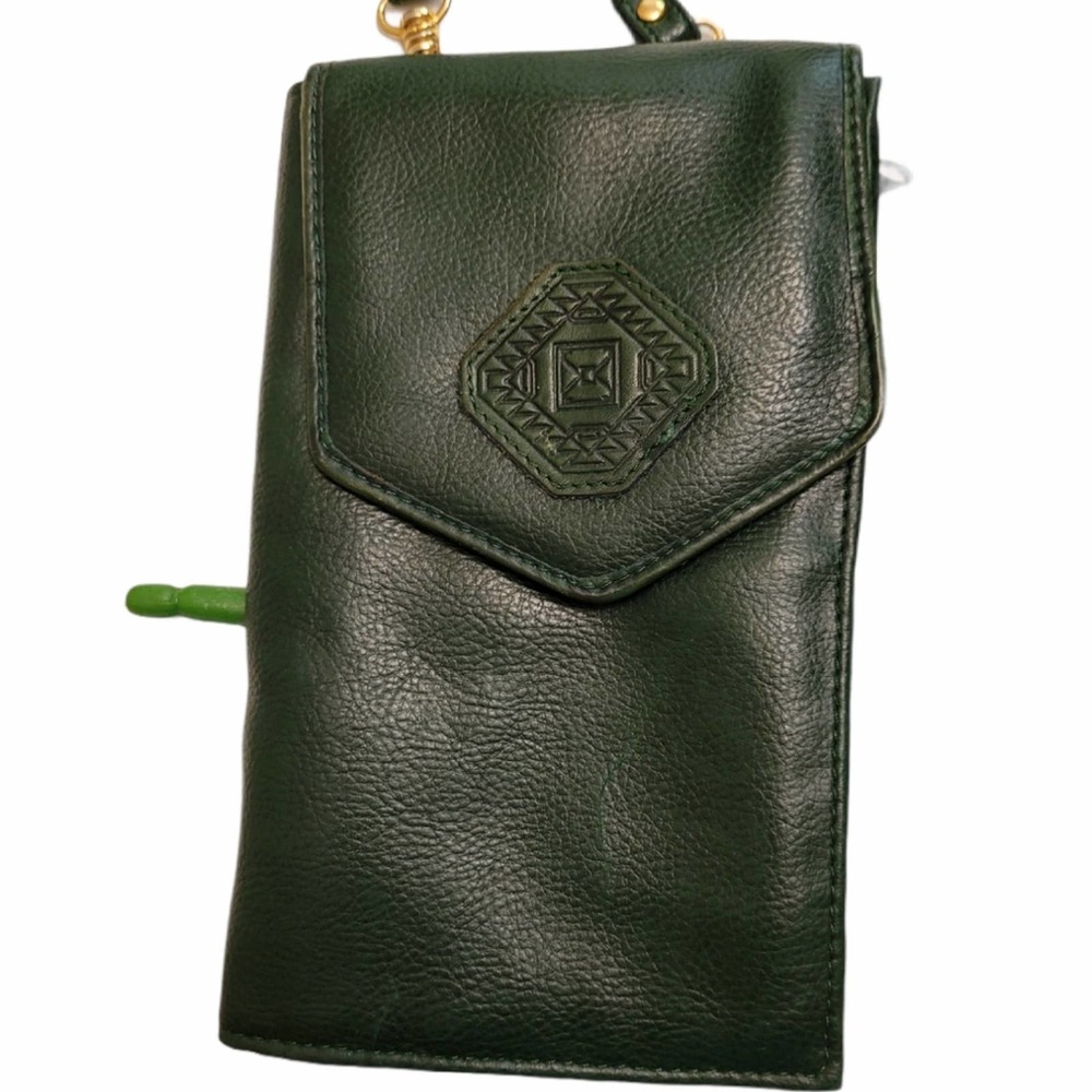 Green crossbody wallet purse in deep green